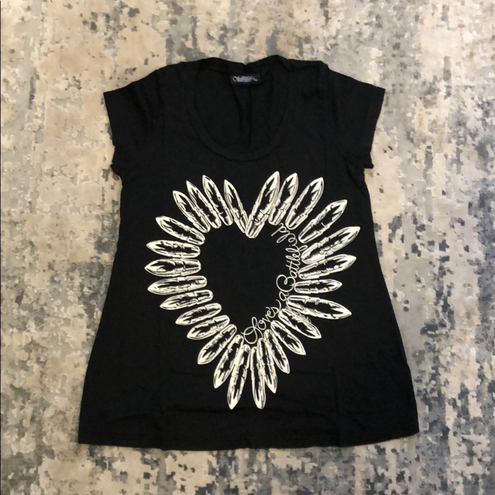 LM Roxy Tee Bullet Heart New! Black